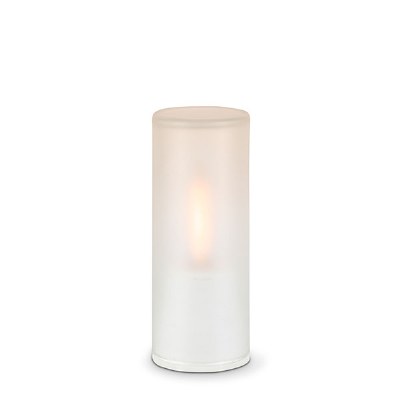 6" x 2.5" Frosted Glass Illumaflame Multicolor LED Candle