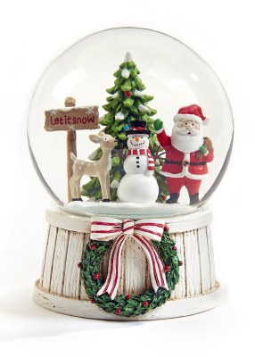 6" Santa, Snowman and Reindeer Let It Snow Snow Globe