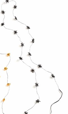 6' Black LED Spiders Battery Operated String Lights Halloween Decoration