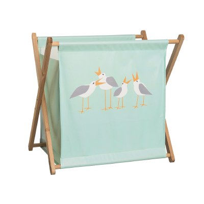 24" x 25" Mint Seagulls Clothes Hamper