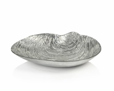 10" Silver Glass Specchio Shell Bowl