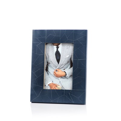 4" x 6" Dark Blue Abstract Mosaic Inlay Picture Frame