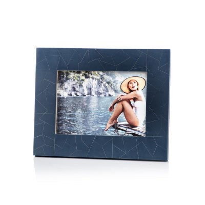 5" x 7" Dark Blue Abstract Mosaic Inlay Picture Frame
