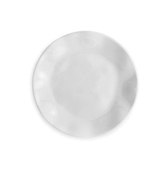 6" Round White Melamine Ruffle Canape Plate