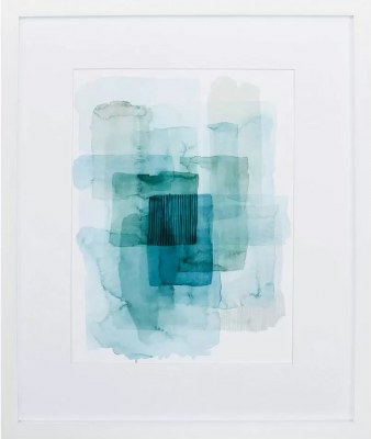 36" x 30" Wave Spector 2 in White Frame Under Glass