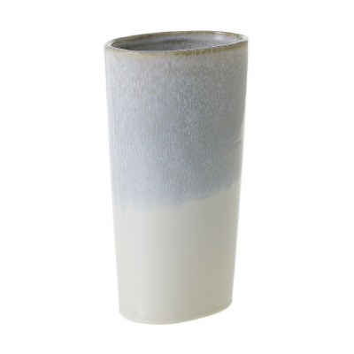 10" Light Blue and White Ceramic Vase