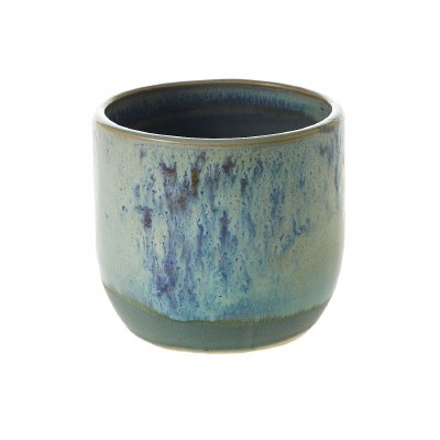 4" Multicolor Mint Ceramic Pot With Reactive Glaze