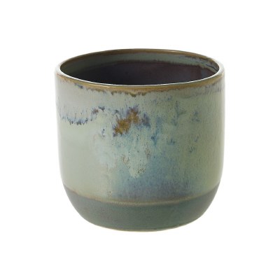 5" Multicolor Mint Ceramic Pot With Reactive Glaze