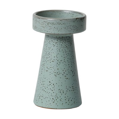 6" Speckled Turquoise Ceramic Pillar Candleholder