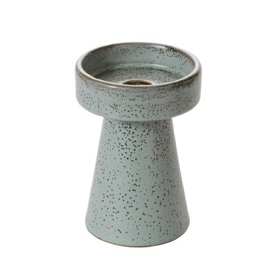 5" Speckled Turquoise Ceramic Pillar Candleholder