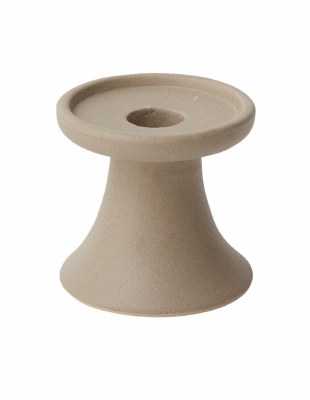 3" Round Tan Ceramic Pillar Candleholder