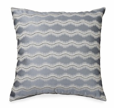 16" Square Blue Gray Waves Pillow