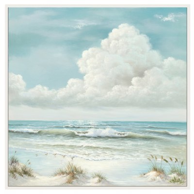 40" Sq The Shore Canvas Wall Art With Frame