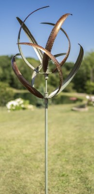 74" Copper Verde Metal Cheyenne Yard Wind Spinner