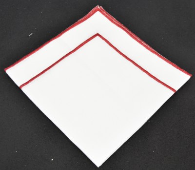 20" Square Red Edge White Cloth Napkin