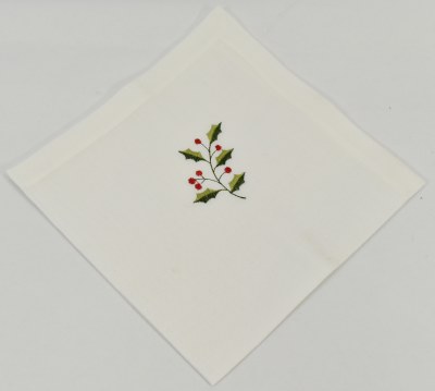 20" Sq Holly Branch Cloth Napkin