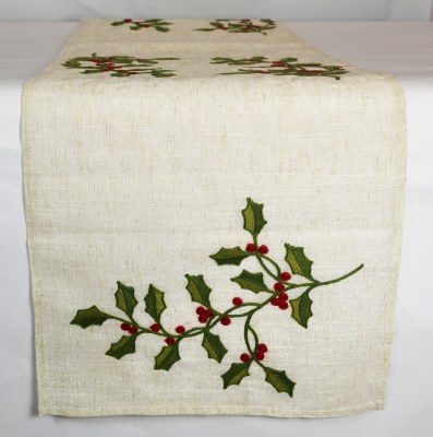 72" Holly Branch Table Runner