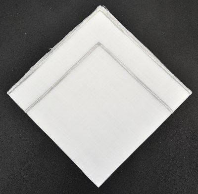 20" Square Silver Edge White Cloth Napkin