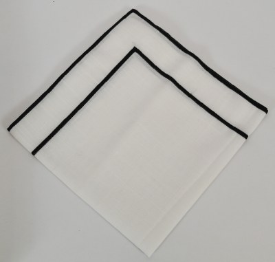 20" Square Black Edge White Cloth Napkin