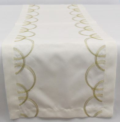 72" Silver and Gold Circles Table Runner