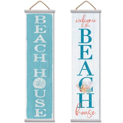 44" x 11" Sand Dollar Beach House Reversible Banner
