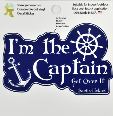 4" I'm The Captain Sanibel Island Sticker