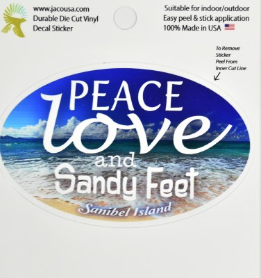 4" Sanibel Island Sandy Feet Beach Sticker