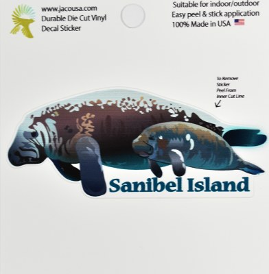 4" Sanibel Island Manatee Sticker