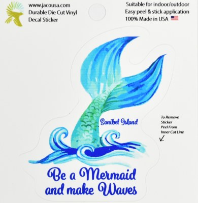 4" Memaid Waves Sticker