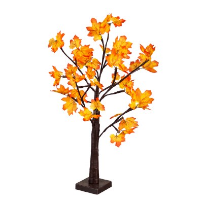 24" Fall LED Maple Tree with 24 Lights Table Fall and Thanksgiving Decoration