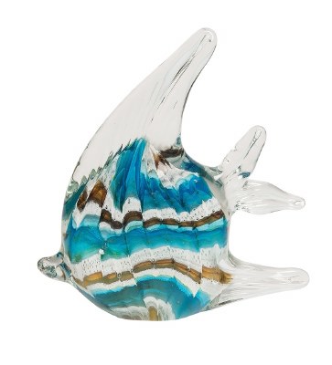 4" Multicolor Glass Angel Fish Figurine
