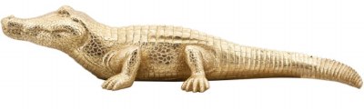 16" Gold Resin Alligator Statue