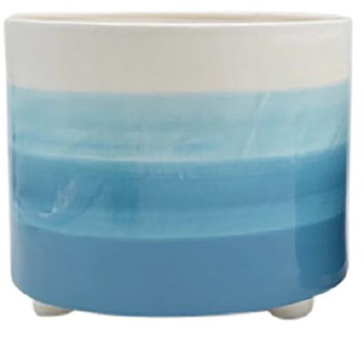 12" Light Blue Ombre Ceramic Pot