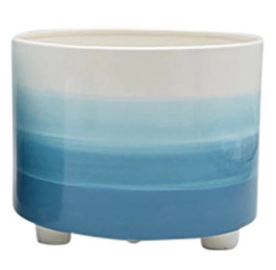 10" Light Blue Ombre Ceramic Pot