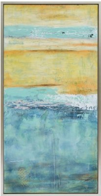 50" x 26" Ocean 1 Canvas in a Gold Frame