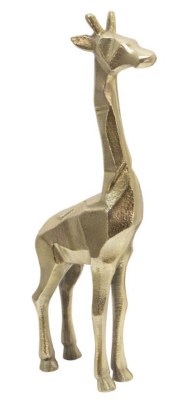 15" Gold Metal Giraffe Statue