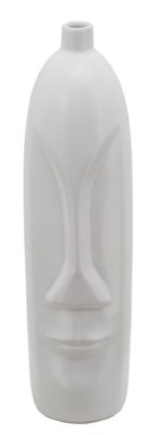 18" White Ceramic Face Vase