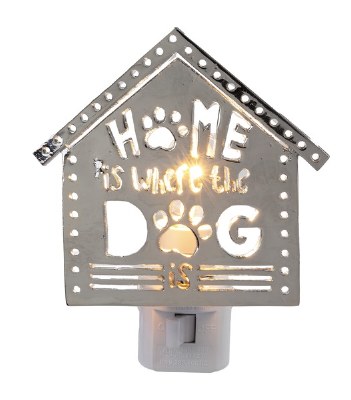 5" Silver Home Is Where The Dog Is Night Light