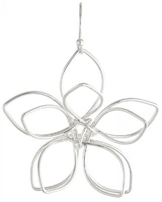 Silver 3D Wire Flower Earrings