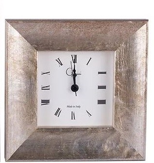 4" Square Forged Silver Alarm Clock