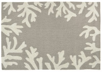 30" x 48" Silver Coral Border Capri Indoor/Outdoor Rug