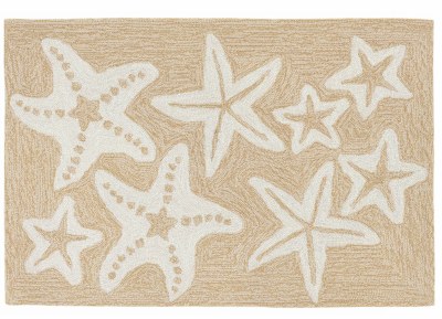 20" x 30" Neutral Starfish Capri Indoor/Outdoor Rug