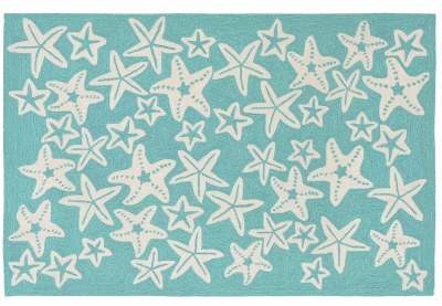 3.6' x 5.6' Aqua Starfish Capri Indoor/Outdoor Rug