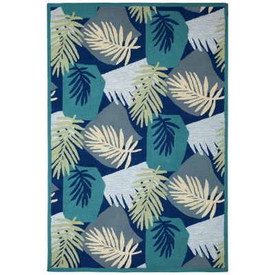 3.6' x 5.6' Navy Palms Capri Indoor/Outdoor Rug