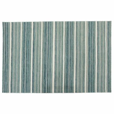 5' x 7.6' Aqua Faded Stripe Aruba Rug