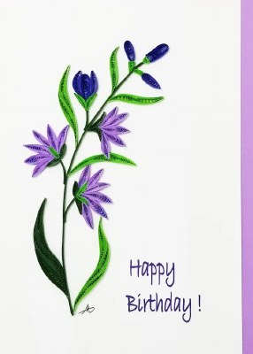 5" x 7" Happy Birthday Purple Flower