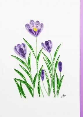 5" x 7" Purple Crocus Quilling Card