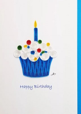 5" x 7" Happy Birthday Cupcake Quilling Card