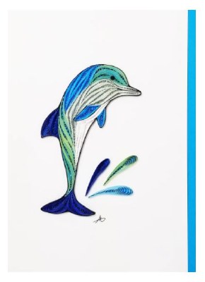 5" x 7" Dolphin Quilling Card