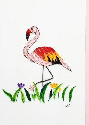 5" x 7" Flamingo Quilling Card